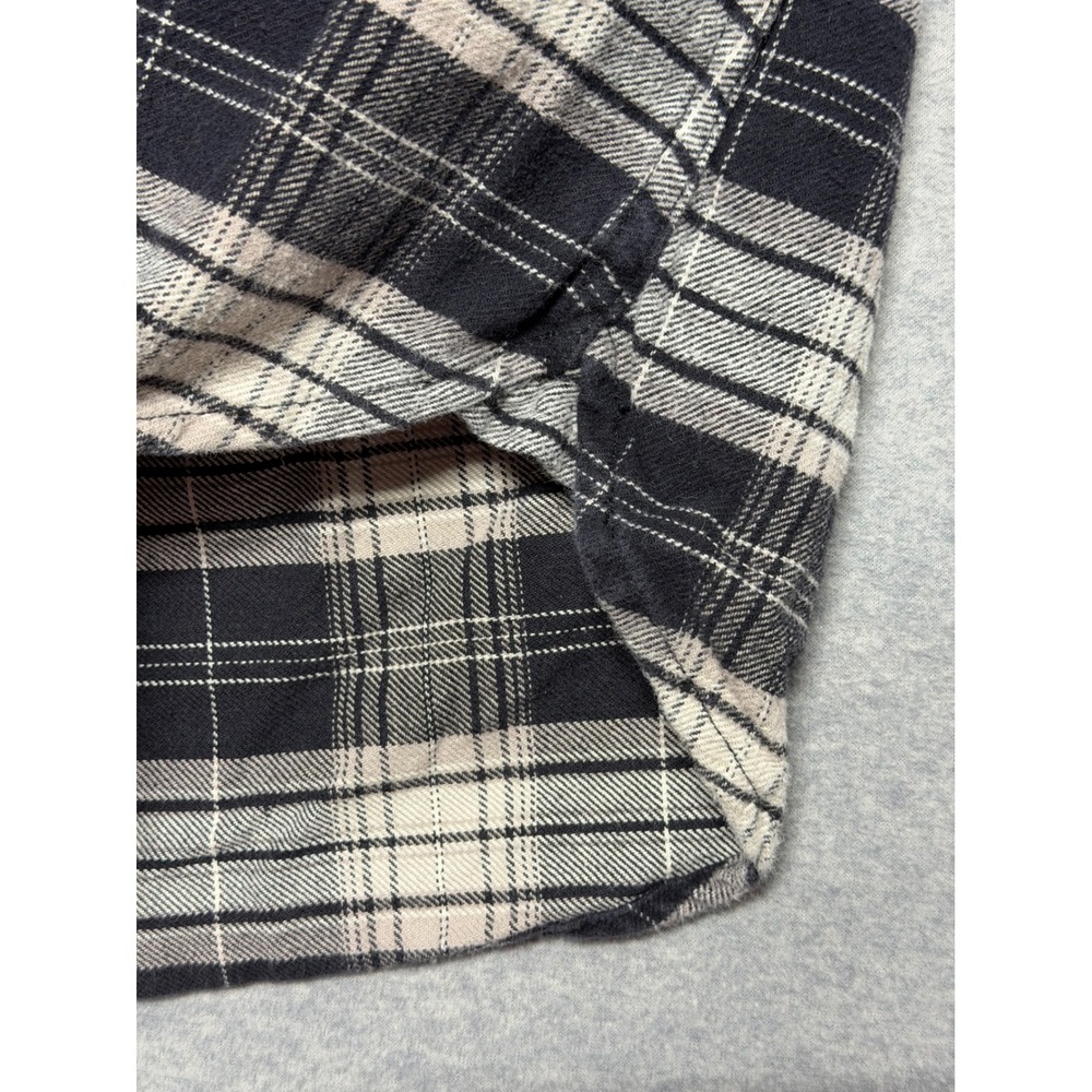 Jachs Mens XL Flannel Shirt Black White Plaid Long Sleeve Button Down Pockets - Picture 11 of 13